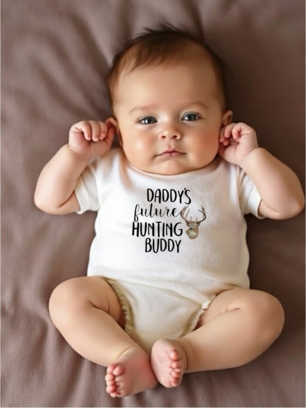 Custom Gender Neutral Unisex Daddy's Future Hunting Buddy onesie 0-3 months